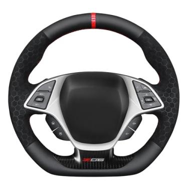 Imagem de MEWANT Capa de volante com costura DIY para Chevrolet (Chevy) Corvette C7 2015-2019 Acessórios de volante Chevrolet (Chevy) Corvette C7 (para direção em forma de D)