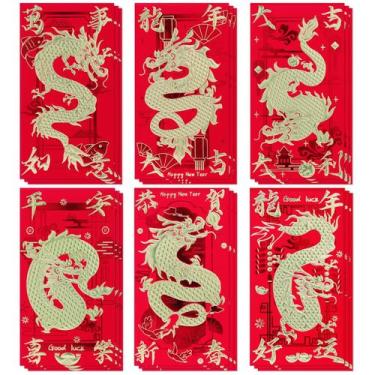 Imagem de Envelopes vermelhos Hotanry Chinese New Year Dragon 2024 (18 unidades)