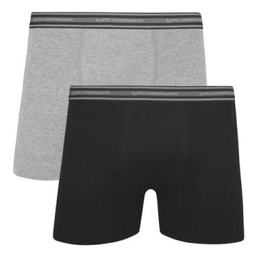 Imagem de Kit Com 2 Cuecas Boxer Algodão Adulto Lupo, Cinza, Mescla, M