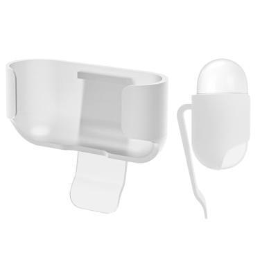 Imagem de Geekria Capa de fone de ouvido sem fio ultraleve com clipe de cinto, compatível com Apple AirPods Pro 3, porta de carregamento acessível (branca)