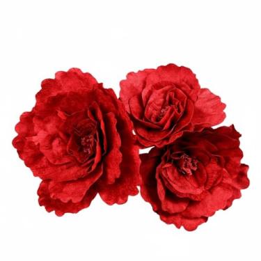 Imagem de Norme 3 peças de flores artificiais gigantes 30,5 cm, 40,8 cm, flores artificiais para casamento, casa, festa, evento, decoração de pano de fundo para aniversário, dia dos namorados
