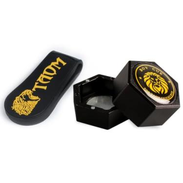 Imagem de YEUEK Suporte de giz magnético hexagonal TAOM, suporte de giz portátil para taco de sinuca para giz de predador, suporte de giz silencioso para bilhar de bilhar, estojo de giz para tacos de sinuca