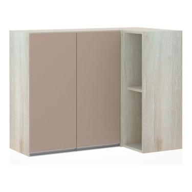 Imagem de Armário Canto Reto Conjugado 2 Portas Lis Legno Crema