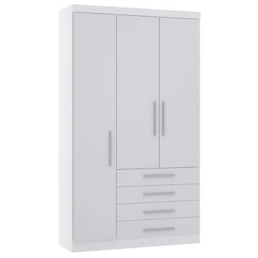 Imagem de Guarda Roupa Modulado 134,50cm 2 Portas De Correr Alpes Luciane Móveis Branco Pf Com Rosa Pf