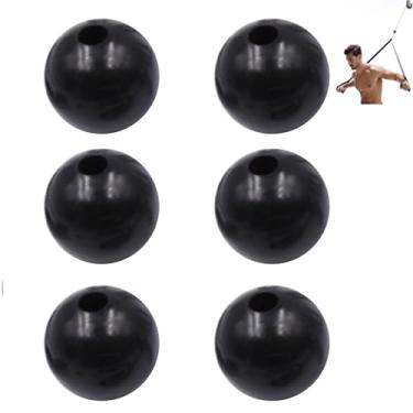 Imagem de Cbhoktyue 6 peças de acessórios de corda de cabo de rolha esférica para acessórios de máquina de cabo, cabos de 5 mm equipamentos de fitness, junta de porta de corda de fio para academia em casa