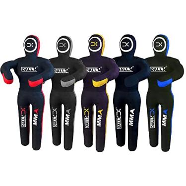 Imagem de DALLX Saco de boxe de jiu-jitsu brasileiro de luta livre BBJ MMA luta livre judogi karatê arremesso boxe luta falsa posição de autodefesa – não preenchido (preto e azul, 1,5 m)