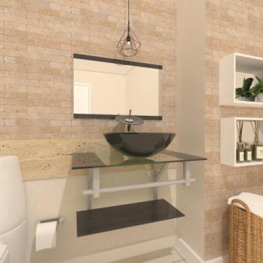 Imagem de Gabinete de Vidro 60cm para Banheiro Cuba Redonda - Estônia - EKASA, G