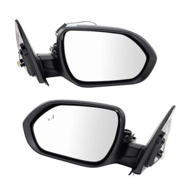 Imagem de TRQ Conjunto de espelhos com indicador de ponto cego motorista e lado do passageiro KI1320250 KI1321250 compatível com Kia Seltos 2021-2023