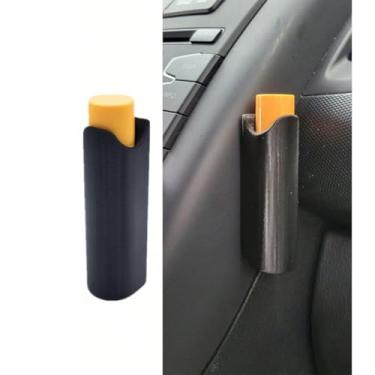 Imagem de Protetor labial elegante para carro, suporte de protetor labial vertical, plástico durável, sem derretimento, perfeito para acessórios internos de veículos femininos, acessórios de viagem (preto)