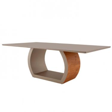 Imagem de Mesa Para Sala De Jantar Ellis 220cm Moderna Mobília Cinamomo Com Champanhe-champanhe