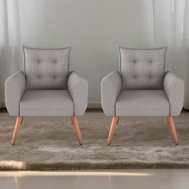 Imagem de Jogo De Poltronas Decorativas Park Linho Chumbo