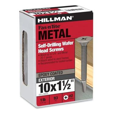 Imagem de The Hillman Group 47304 – Parafuso de perfuração Phillips com cabeça de waffer de 25,4 cm x 3,8 cm, 45,7 g