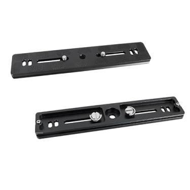 Imagem de Wokyo PU200 Placa de liberação rápida totalmente de metal, 2 peças, placa de montagem de tripé de 1/10.2 cm-20 parafusos, adaptador universal para montagem de câmera, tripé de cabeça esférica