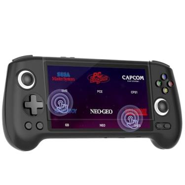 Imagem de Aivuidbs RG556 Retrô Handheld Game Android 13, com Tela Touch OLED de 5.48 Polegadas, 128GB Pré-carregados 4423 Jogos, Suporte DP e WiFi Bluetooth, Bateria de 5500mAh