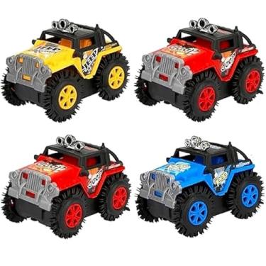 Imagem de Generic - Kit 4 Carrinhos Malucos Jipe Cambalhota a Pilha 4x4 Infantil