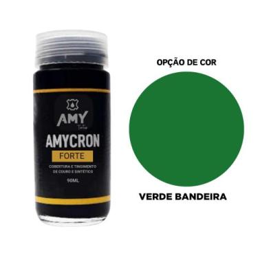 Imagem de Tinta Para Volante De Carro Couro Amycron Forte 90ml, Verde Bandeira