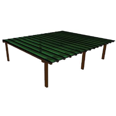 Imagem de Kit Policarbonato Verde 4mm 12,00m X 4,00m - Perfis Naturais