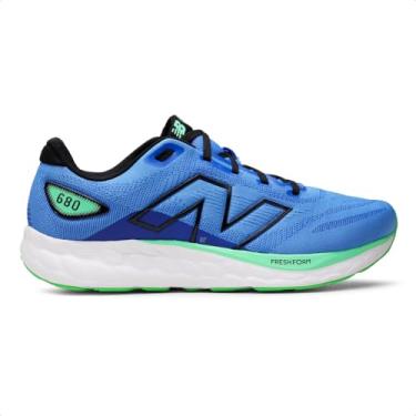 Imagem de Tenis New Balance Fresh Foam 680V8 Masculino, Azul/Verde Claro, 40