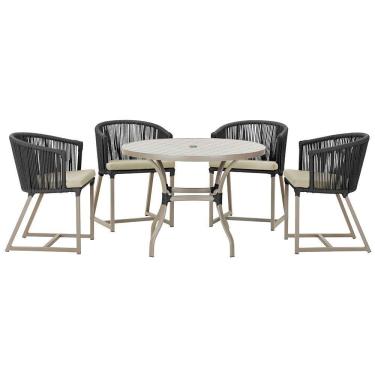 Imagem de Mesa Com 4 Cadeiras E Noronha Estofado 7 Trama Original Preto