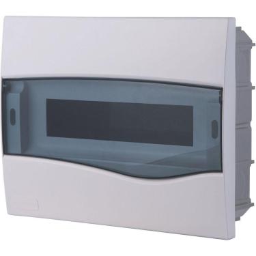 Imagem de Quadro De Distribuição De Embutir 12 Din Ou 8 Nema Tramontina Com Porta Transparente Tramontina