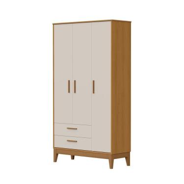 Imagem de Roupeiro Flip 3 Portas 2 Gavetas Areia Fosco Com Savana