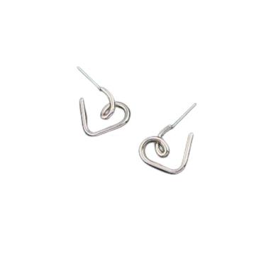 Imagem de Brincos de argola de ouro para mulheres, brincos modernos de coração vazado, hipoalergênicos, pequenos acessórios de moda, joias, presentes, Medium, Metal, Sem pedra preciosa