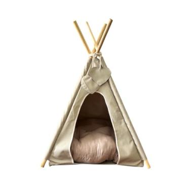 Imagem de Cama Pet，Cama para Gatos Toca，ImpermeáVel，Inclui Almofada，Adequado para Gatos e CãEs em Casa(P,Marfim)