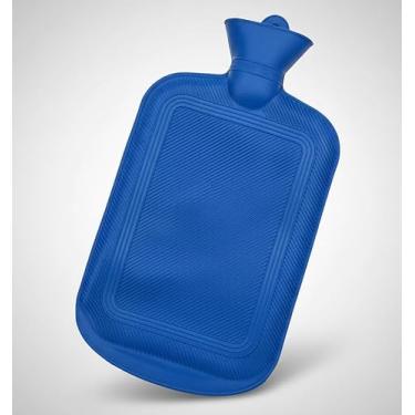 Imagem de Bolsa térmica para compressa com água quente ou fria, capacidade de 2 litros, em borracha super-resistente (Azul)