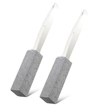 Imagem de 2 unidades de limpador de vaso sanitário, removedor de acumulação de água dura com cabo ergonômico, removedor de anel de manchas de vaso sanitário, ferramenta de limpeza de pedra-pomes, removedor de anel de água dura de manchas para vaso sanitário, piscina, banheiro, pia