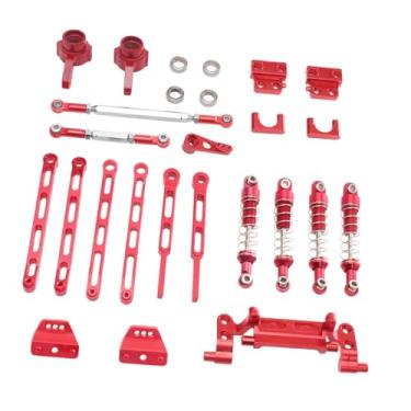 Imagem de YIJU Conjunto de eixos dianteiro e traseiro para carro RC 1:12, hastes de tração, kit de atualização profissional em metal para carros RC, Vermelho