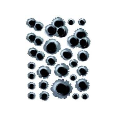 Imagem de Adesivos de carro com furo de bala 3D, adesivos estereoscópicos de simulação de furos de bala de arma falsa, acessórios de decoração de tatuagem automotiva decalques de carro à prova d'água, adesivos