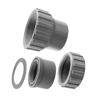 Imagem de MQLPXI Conector de PVC 006723F adequado para aquecedor de piscina Raypak modelo R185A R265A R335A R405A com kit de flange de aquecedor de 2 porcas, 5 cm, pacote com 2