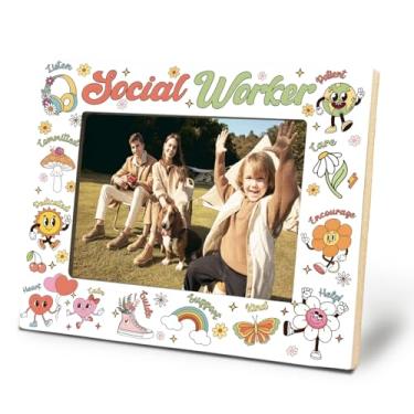 Imagem de Yomisex Porta-retrato de assistente social, 10 x 15 cm, presentes de agradecimento para assistente voluntário, molduras para fotos de assistente social escolar para mesa de mesa, decoração de parede