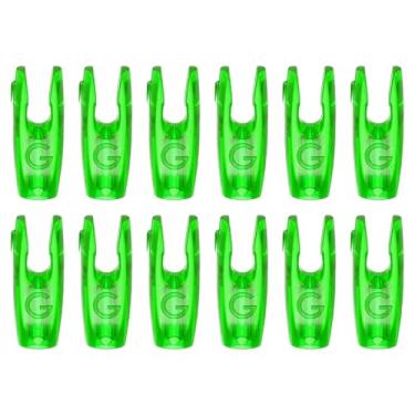 Imagem de YELARXI Nocks de flechas de tiro com arco, flechas de plástico ID 3,2 mm/0,3 cm Acessórios de cauda de seta de substituição - Adequado para (DIY caça tiro carbono/arco composto recurvo) 12 peças e