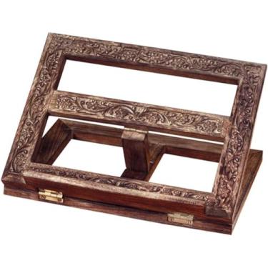 Imagem de IBLAY Suporte de madeira para bíblia, suporte ajustável para livros