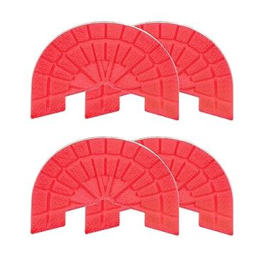 Imagem de 2 pares de protetores de sola de sapato para tênis tamanho 10-11 autoadesivo antiderrapante para reparo de placas de calcanhar para homens e mulheres, vermelho