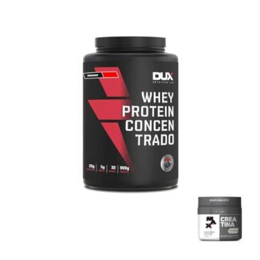 Imagem de Kit Whey Protein Concentrado 900g - Morango + Creatina Monohidratada 250g Max Titanium