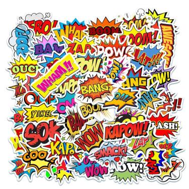 Imagem de Adesivos Explosions Letters Waterproof Vinyl Anime x50