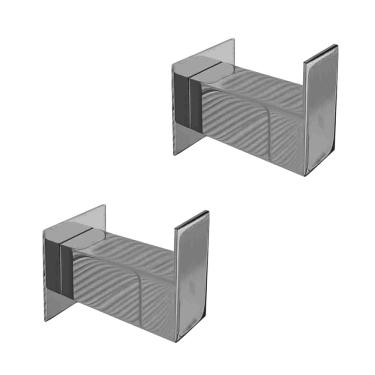 Imagem de Kit Cabide Gancho com 2 Unidades Para Toalha Aço Inox Linha Quadrada Polido Alto Brilho