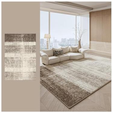 Imagem de SPXMQSS Tapete grande para sala de estar, resistente à sujeira e fácil de cuidar, tapete para sala de estar, sofá antiderrapante, para sala de estar, sala de jantar, quarto, marrom, G 200 x 250 cm