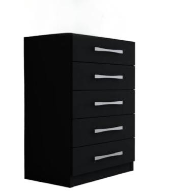 Imagem de Cômoda Grande com 5 Gavetas – Para Quarto Casal ou Solteiro, Gaveteiro Funcional(Preto)