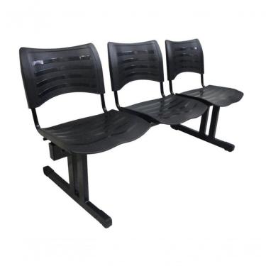 Imagem de Cadeira Iso Em Longarina 3 Lugares Polipropileno Iso Preto
