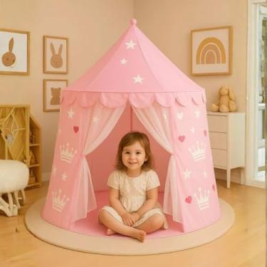 Imagem de Tenda Toca Cabana Barraca Infantil Castelo Princesa Menina Rosa Crianças Kids