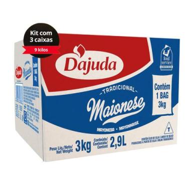 Imagem de 3Un Maionese DAjuda Caixa 3Kg Para Restaurante Lanches Petiscos Pastéi