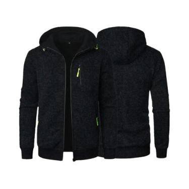 Imagem de Moletom Masculino Slim Fit Com Capuz, Jaqueta Esportiva Casual Para Ou