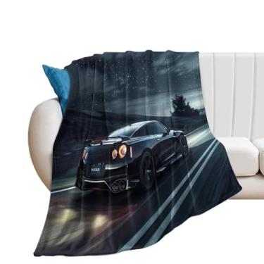Imagem de HouLaiZhe Cobertor super macio de flanela japonesa JDM R35 noite estrelada legal esportes leves cobertores refrescantes para sofá-cama cadeira sofá carro viagem ao ar livre leve quente 76 cm x 101 cm