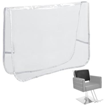 Imagem de L'aimefois Capa protetora para cadeira de barbeiro – evita danos, quadrada clara, fácil de limpar, capas de cadeira de salão de salão de beleza de vinil durável para a maioria das cadeiras de barbeiro