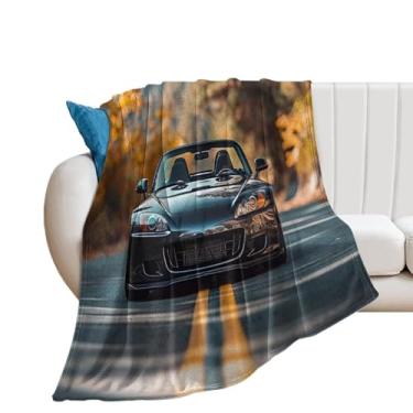 Imagem de HouLaiZhe Cobertor super macio de flanela JDM S2000 modificação esportiva outono leve cobertores refrescantes para sofá-cama cadeira sofá carro viagem ao ar livre leve quente 127 x 152 cm