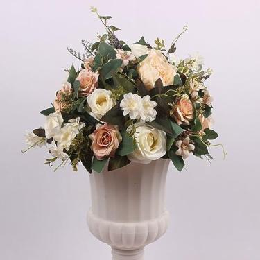 Imagem de Bolas de flores artificiais para casamento, grandes flores brancas falsas rosa hortênsia arranjo centro peças para festa, dia dos namorados, decoração de casa a8