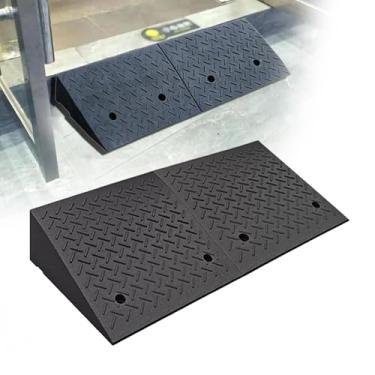 Imagem de MOMOBC Rampa de freio de borracha, rampa de calçada de garagem, rampa de limite resistente para degraus de altura de 1,9 a 7,9 polegadas, calçada, carro, caminhão, bicicleta (100 x 50 x 6 cm/39,4 x